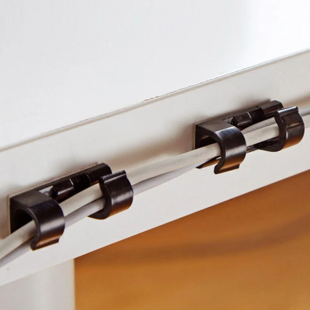 20 шт. проволочный органайзер зажим для кабеля клипсы хранения пряжка линия