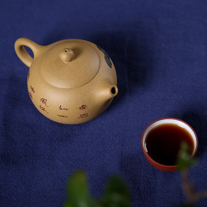 

period of mud xi shi POTS, yellow ore pomelos hand painted clay POTS yixing teapot tea wholesale manufacturers