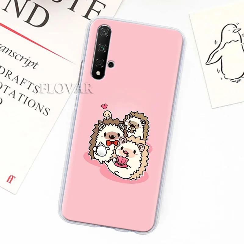 Чехол для телефона с мультяшным ежиком и животным для Honor 9 10 Lite 20 Pro 8X 8A 8C 8 s Y7 Y9 View 20, Жесткий Чехол из поликарбоната