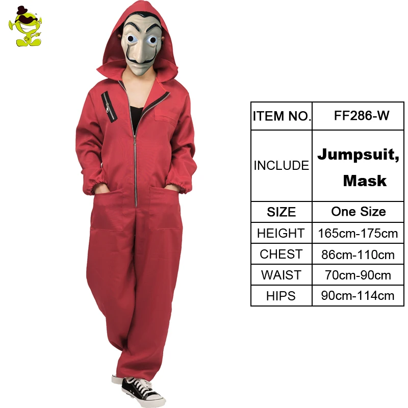 Женский костюм из фильма дали, ролевые игры, Money Heist The House Of paper La Casa, косплей, вечерние костюмы на Хэллоуин с маской для лица