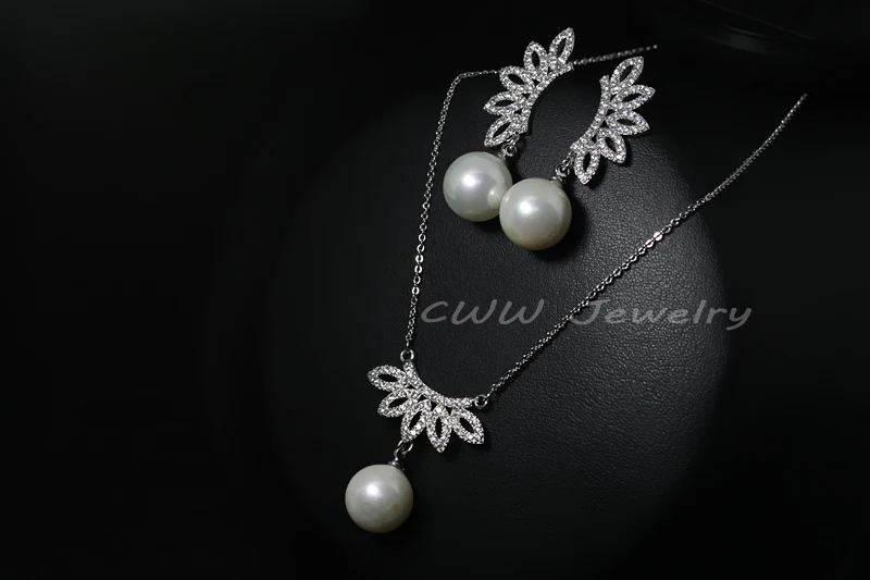 Новый дизайн 2019 микро-закрепка цветок кулон с фианитом ожерелье и серьги Женские