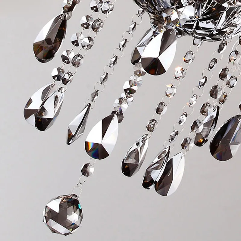 Новая европейская современная роскошная дымчато серая хрустальная люстра 6