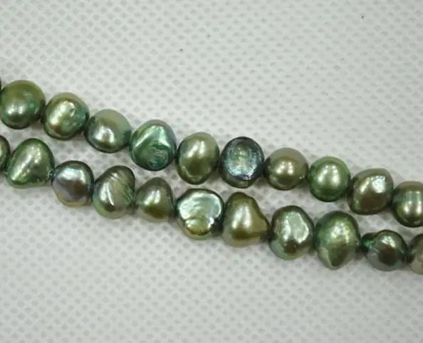 

Wholesale Loose Pearl Jewellery,AAA 8-9 MM Top Quality Baroque Beads Green Color Natural Freshwater Pearl Jewellery