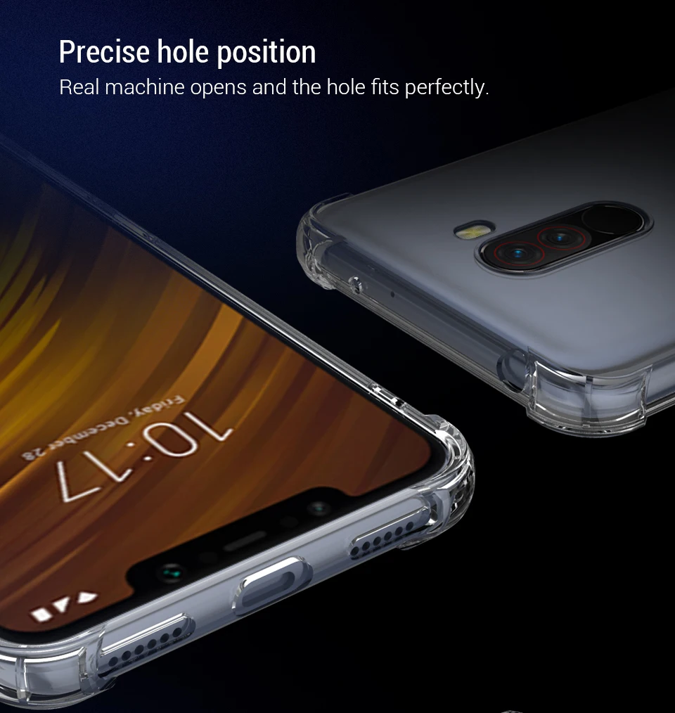 PZOZ для Xiaomi Pocophone F1 чехол противоударный защитный чехол для телефона TPU мягкая прозрачная защитная сумка для Xiaomi F1 PocophoneF1