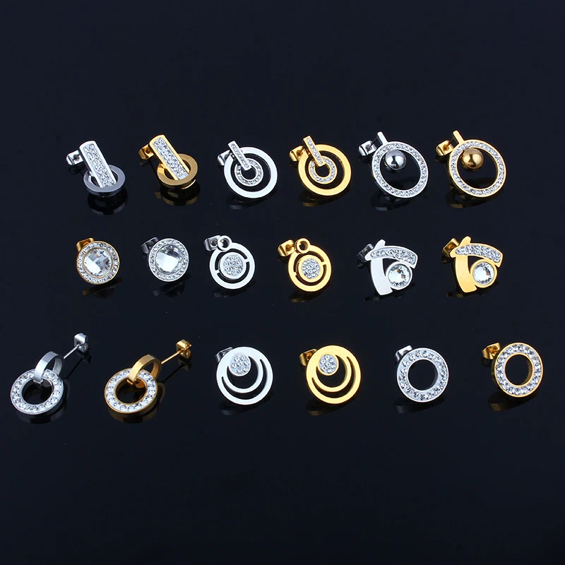 Женские классические серьги гвоздики из нержавеющей стали с