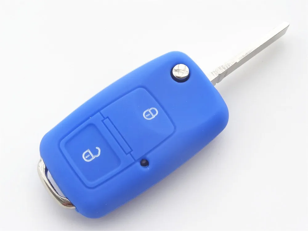 AUTEWODE Silicone Car key Cover for Passat Polo Golf SEAT SKODA Octavia 2 button Auto parts silicone case vw 1pc | Автомобили и