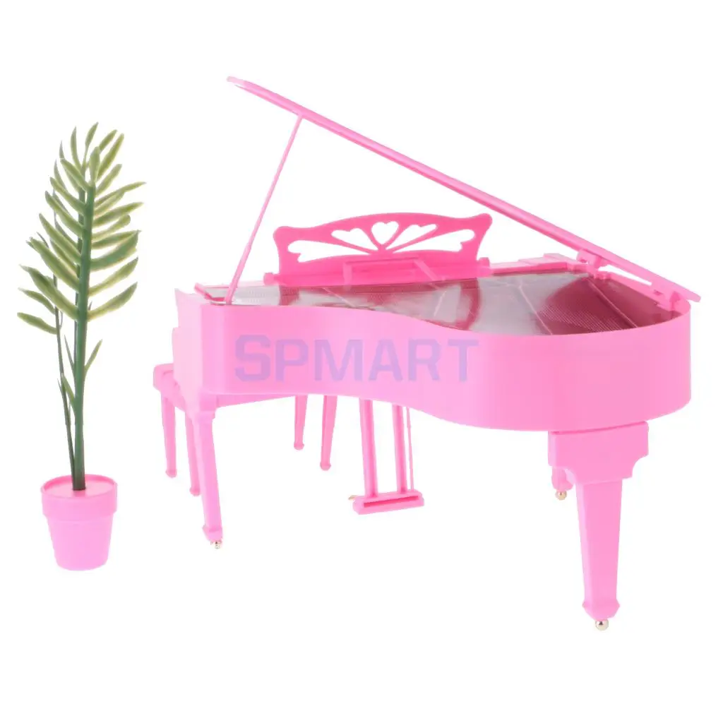 Роскошная пластиковая мебель пианино игровой набор для кукольного дома