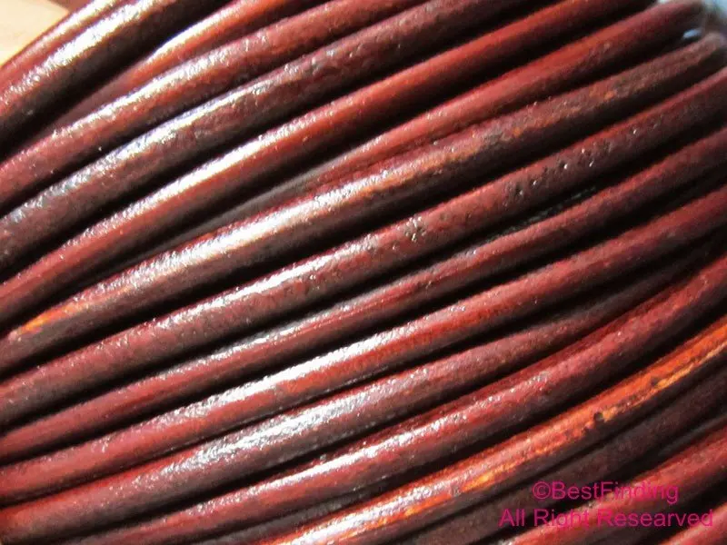 4mm Round leather Distressed genuine cord Ancient brown | Украшения и аксессуары