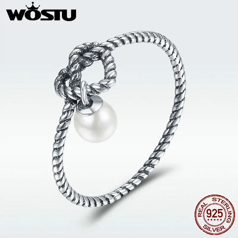 WOSTU Лидер продаж 925 пробы Серебряное сердце грации винтажные кольца для женщин Мода S925 вечерние ювелирные изделия подарок DXR163