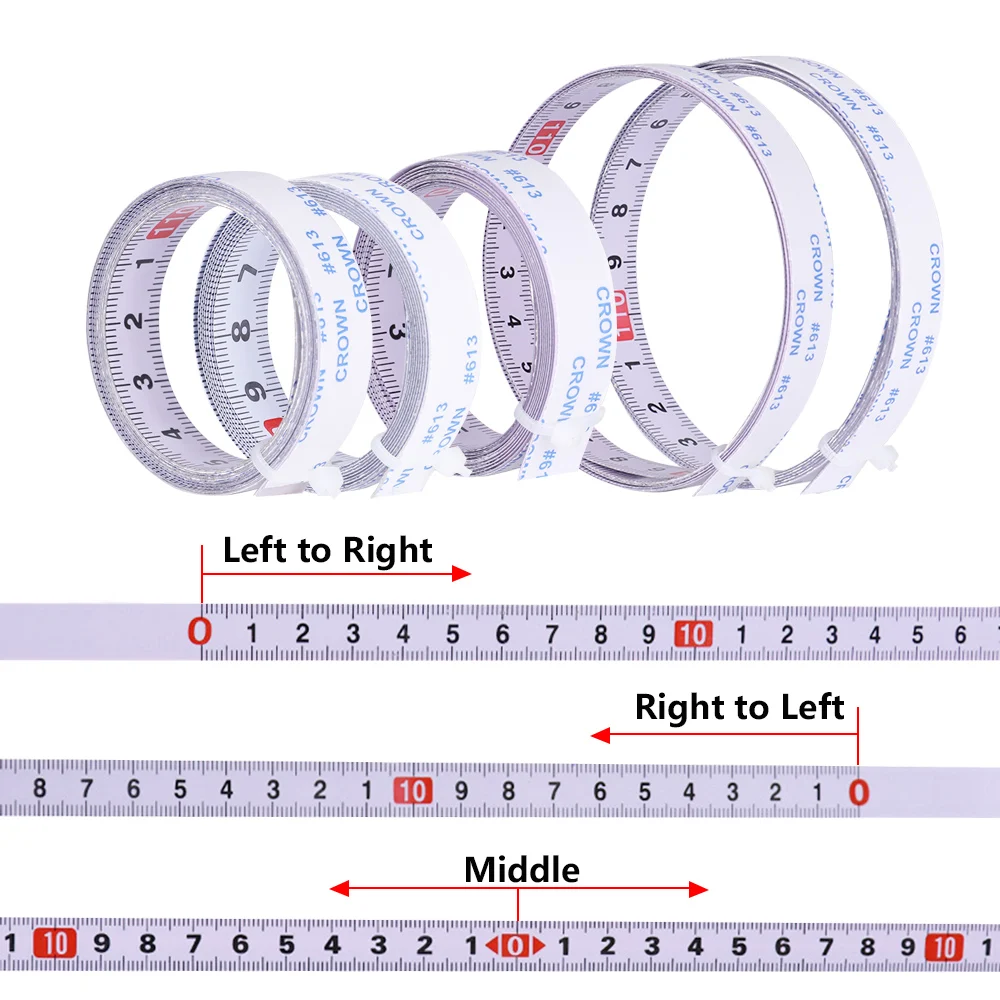 

1Pcs 0.9/1meter Self Adhesive Miter Saw Track Tape Measure Backing Metric Steel Ruler Tape Measurements Hand Tool