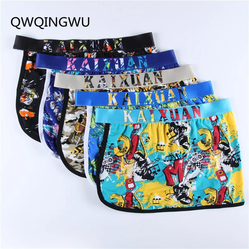 5 шт. модное нижнее белье мужские боксеры с мультяшным принтом удобные трусики