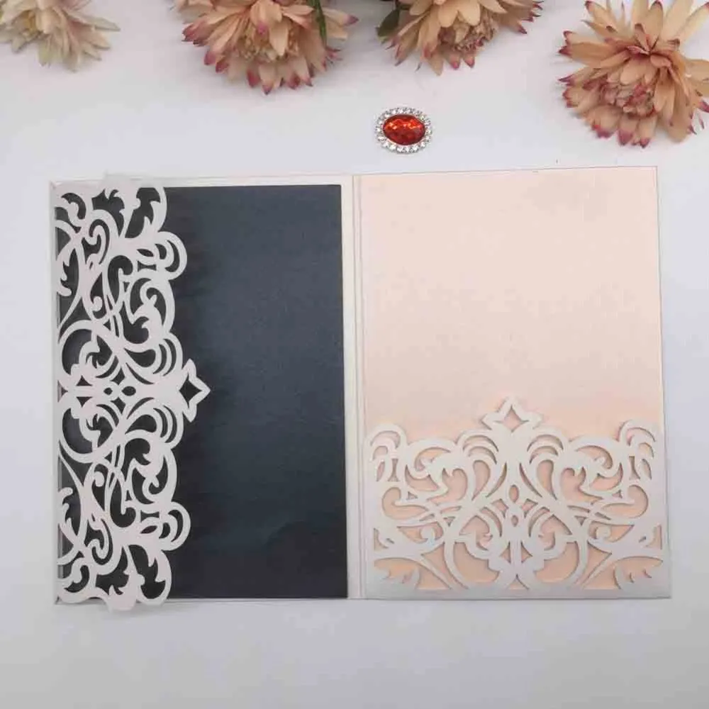 

30pcs /lot Design With European Style Various Colors Hollow Laser Cut Wedding Invitation Card Marriage Invitation Card