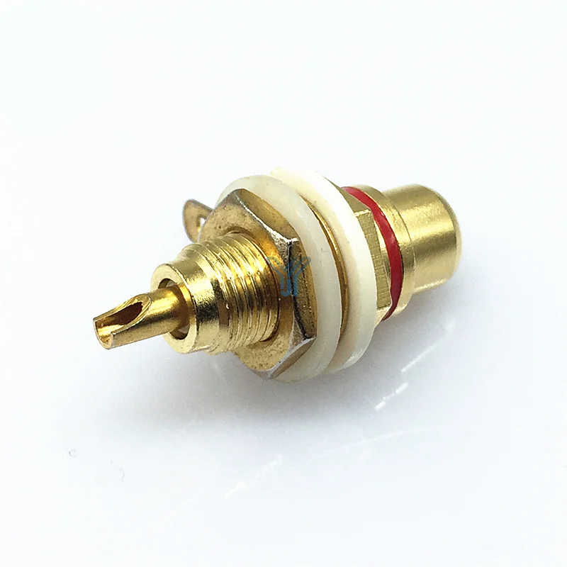 200 шт. позолоченный штекер RCA с креплением на панель аудио разъем усилитель шасси