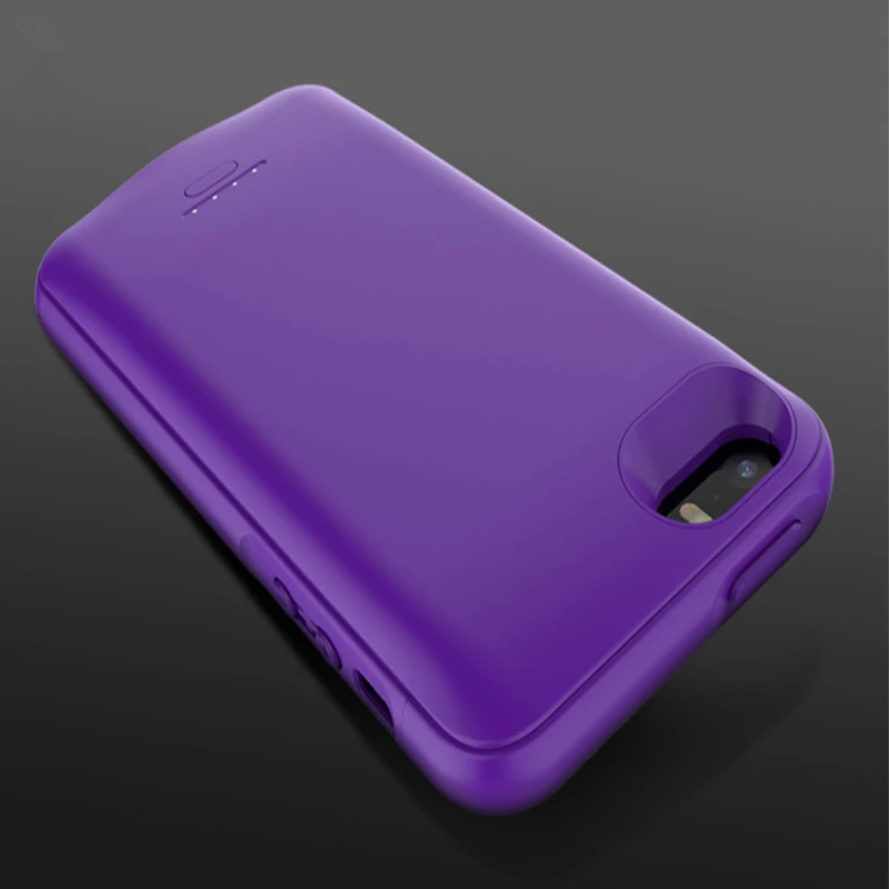 purple Для iPhone 5 Чехол для аккумулятора 4000 мАч чехол для зарядного устройства чехол для смартфона внешний аккумулятор для Iphone 5 5S SE чехол для аккумулятора - Цвет: purple
