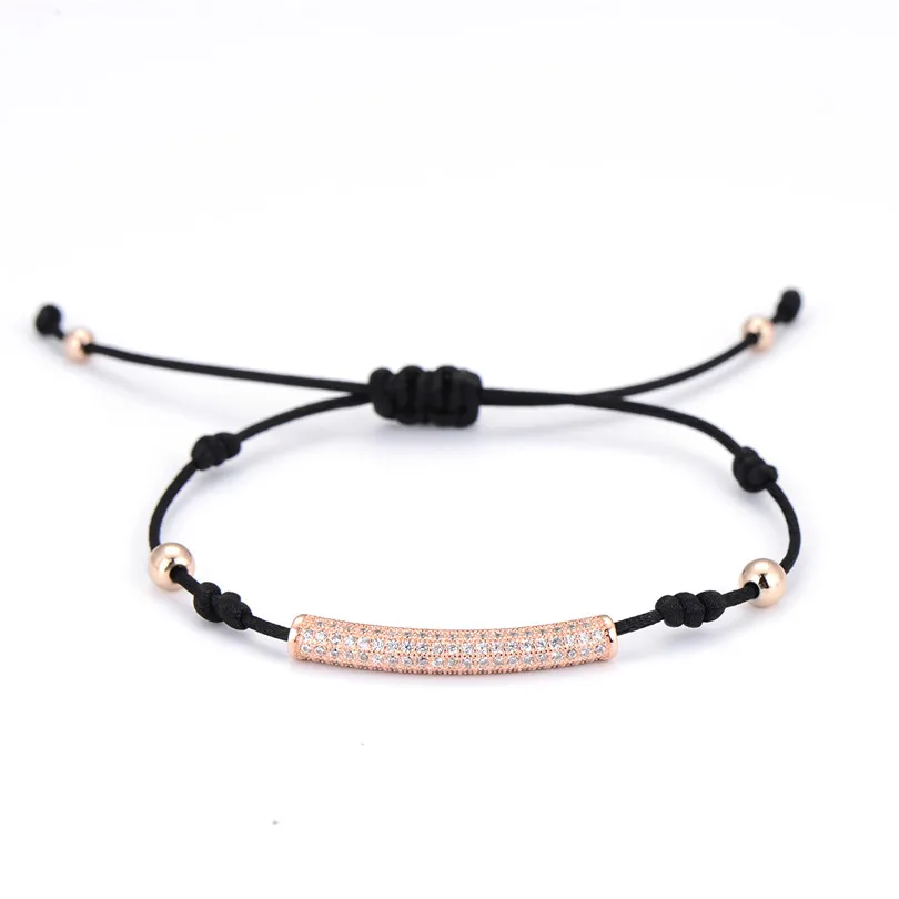 2pcs/lot Wholesale Newest Charm Long Tube Bracelets Micro Pave Zircon Round Copper Beads Briading Macrame Bracelet For Men | Украшения и
