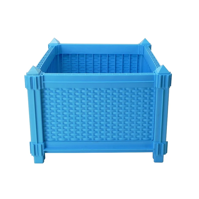 Blue DIY Балконная пластиковая коробка для посадки для цветочного горшка и садовые горшки для овощей Большой Садоводство для семьи - Цвет: Blue