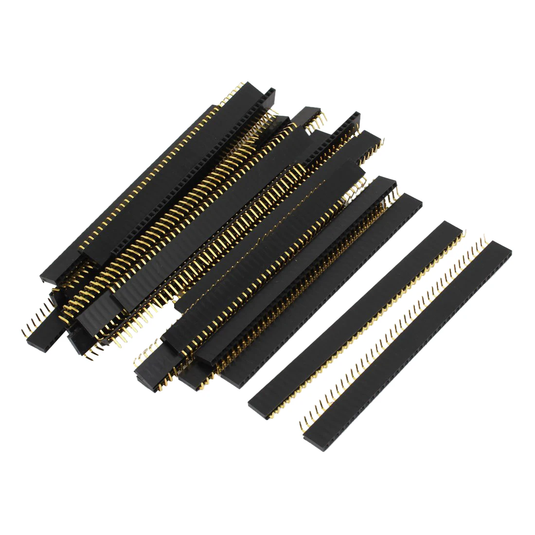 Фото 30pcs Single Row 40 Pin 2.54mm Pitch Female PCB Header Connector Black+Gold Обустройство дома 30pcs Single Row 40 Pin 2.54mm Pitch Female PCB Header Connector Black+Gold Обустройство дома