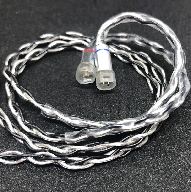 PIZEN Шейным Bluetooth беспроводной адаптер APTX AAC 2PIN MMCX 4 ядра смешанный OCC посеребренный кабель микрофон для KZ Shure TF10 W4R IE80