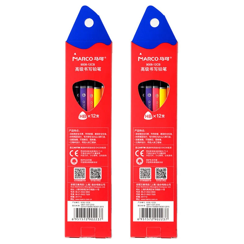 

Marco Black Pencil HB Kids Writing Lapices Safe Non-toxic Posture Correction Pencils Triangular Pupils Writing Drawing Lapices