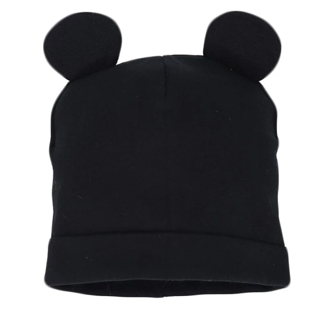 black hat Новая весенне-осенняя хлопковая детская шапка с мягкими ушками для мальчиков и девочек набор из шапки и шарфа зимняя детская Милая шапочка Детские вязаные головные уборы наборы - Цвет: black hat