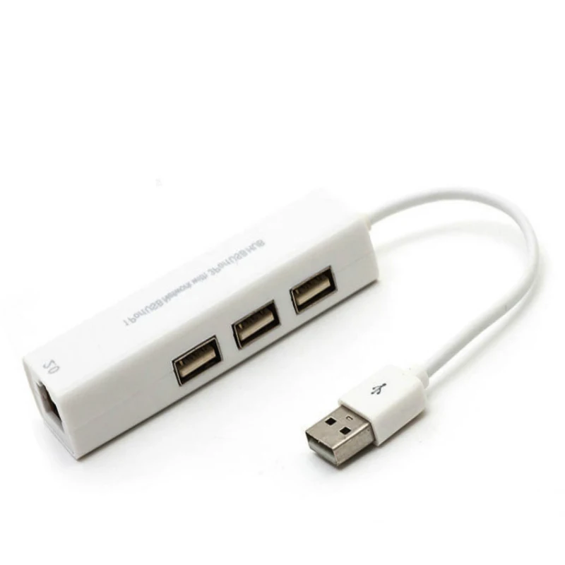 USB Ethernet адаптер usb-хаб для RJ45 Lan сетевая карта для Mac iOS Windows 98SE/2000/ME/XP/Vista/7 с 3 портами USB 2,0 концентратор