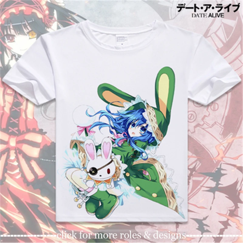 DJ дизайн Дата живой Куруми Тихая Косплэй костюм ткань унисекс футболка с