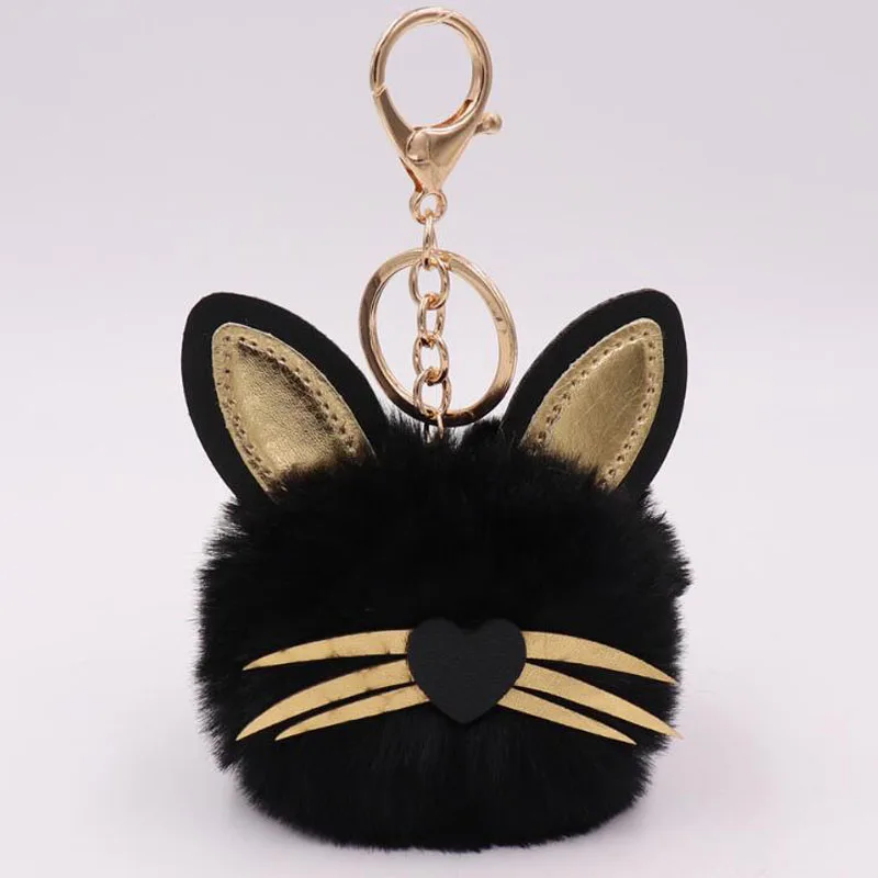 10 шт./лот модные ювелирные изделия для девочек брелки милый кот с кожаными ушками