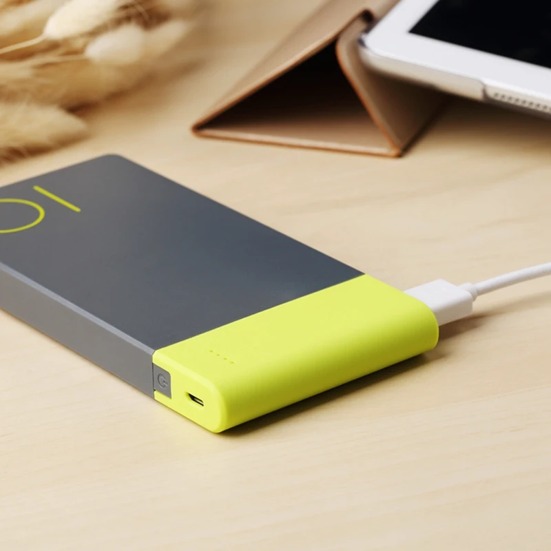 ROCK красочный 10000 mAh банк питания тонкий внешний аккумулятор портативный Банк