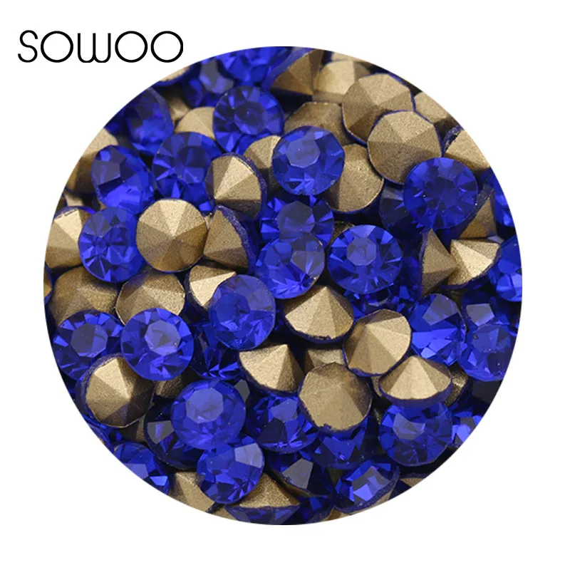 

Sapphire color rhinestone 1440pcs/lot 2-6mm sizes Round crystal Fancy stone Pointed back glass stone For Choice Jewelry Making