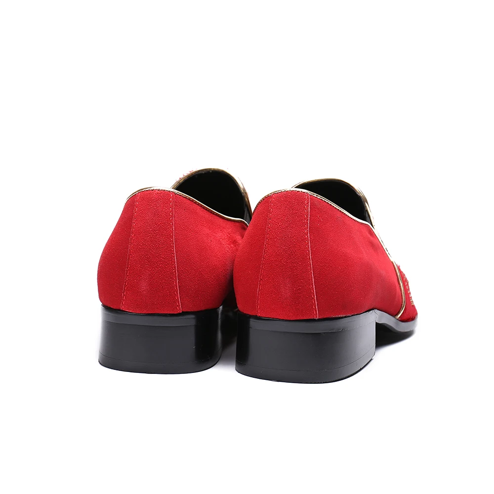 

Christia Bella Crystal Fringes Genuine Leather Men Office Shoes Plus Size Fashion Oxford Shoes Slip on Formal Party Dress Shoes