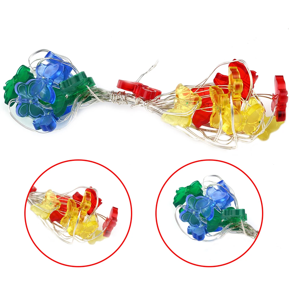 2 м 20LED бабочка кнопка Батарея свет шнура вечерние фестиваль строка|Светодиодные