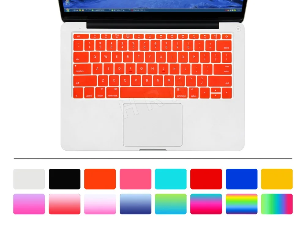 HRH Цветной силиконовый чехол-клавиатура для ноутбука Macbook New Pro 13 A1708(версия без сенсорной панели) и для Mac 12 дюймов A1534