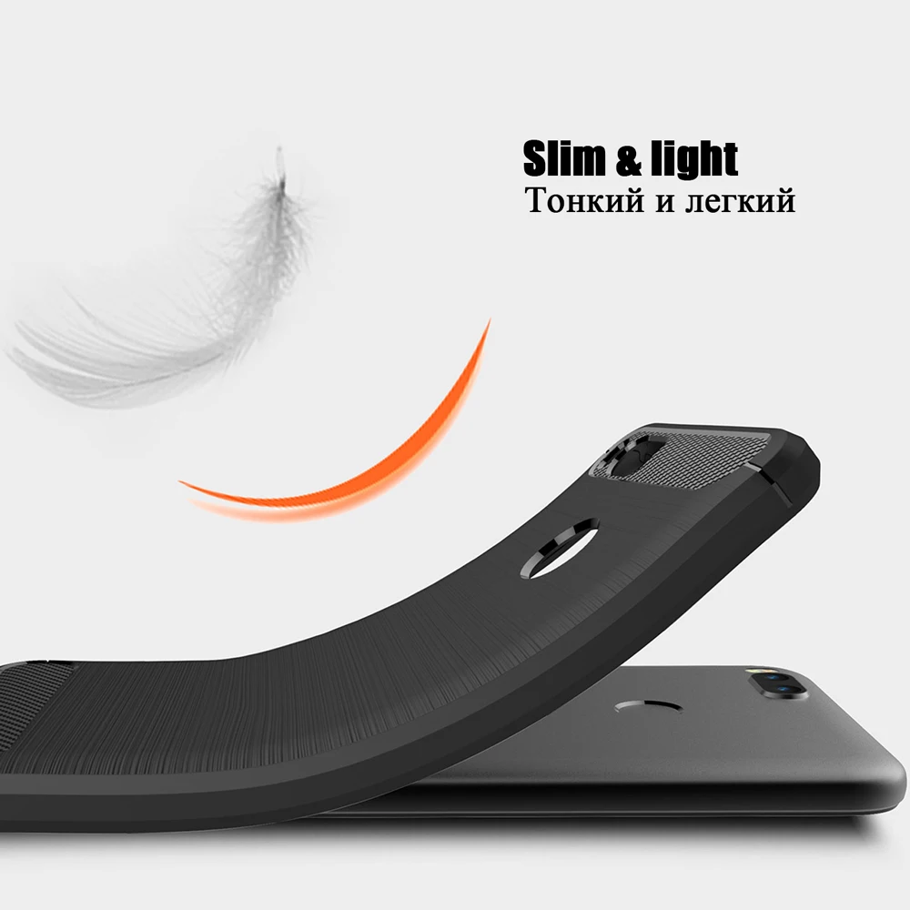 SRHE для Xiaomi Mi A1 Мягкий ТПУ силиконовый бампер чехол из углеродного волокна 5X Mi5X MiA1