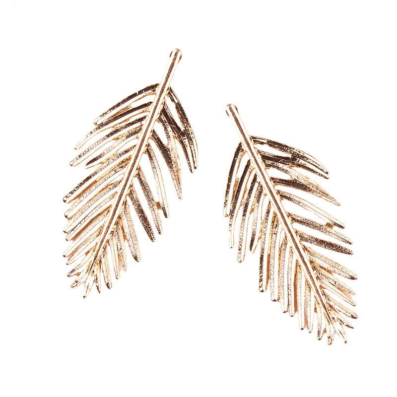 Girlgo из метала золотого цвета Цвет лист серьги-подвески в форме для женщин