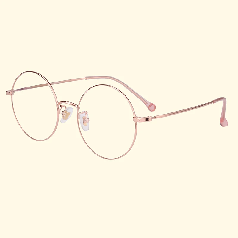 8855 Rose gold Bellcaca, оправа для очков из чистого титана, Женские винтажные круглые компьютерные оптические прозрачные линзы, оправа для очков, женские BC799 - Цвет оправы: 8855 Rose gold