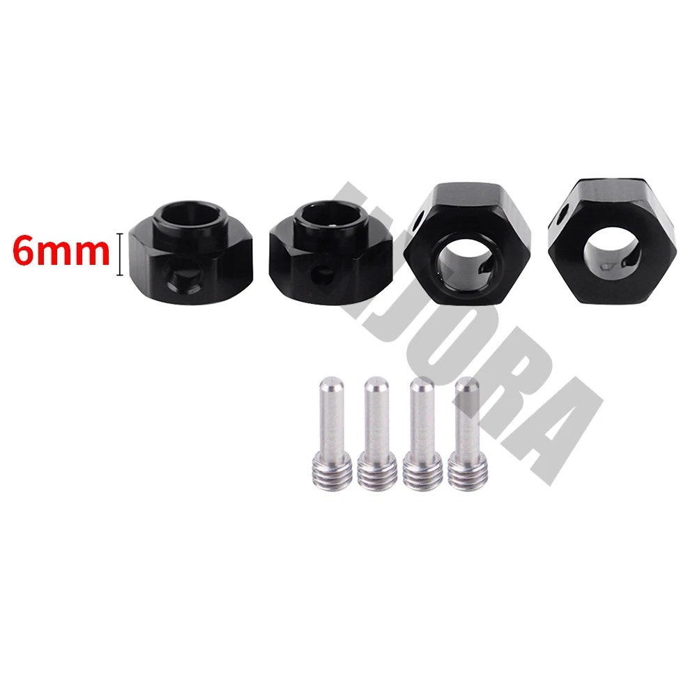6MM Black INJORA 4 шт./компл. 12 мм Металлические Колеса с шестигранной концентратор для 1/10 RC автомобиль Traxxas TRX4 TRX-4 RC Гусеничный 6/8/9/10/11/12 мм Толщина - Цвет: 6MM Black