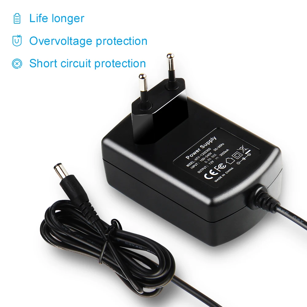AC 110V 220V к DC 12V 3A 36W блок питания настенное зарядное устройство Универсальный Переключатель адаптер питания для светодиодной ленты освещение камеры безопасности концентратор