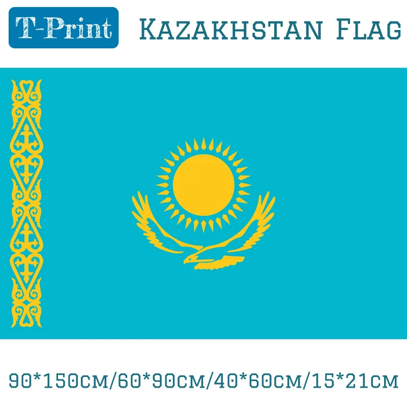 90*150 см/60*90 см/40*60 см/15*21 см Государственный флаг Казахстана полиэстеровый баннер для фестивалей чемпионата