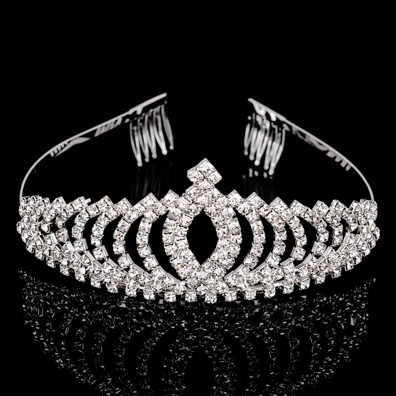 Женщины Диадемы Горный Хрусталь Форме Сердца Партия Ребенок Корона