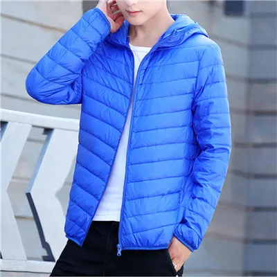 SapphireH UNIVOS KUNI, зимний мужской топ без рукавов, однотонный, в полоску, мужской, длинный рукав, водонепроницаемый, с капюшоном, на молнии, ветрозащитный жилет, пальто, Q5231 - Цвет: SapphireH