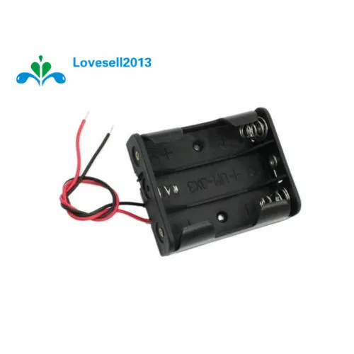 

1Pcs Plastic Battery Storage Case Box Holder For 3 X AA 3xAA 4.5V+ wire