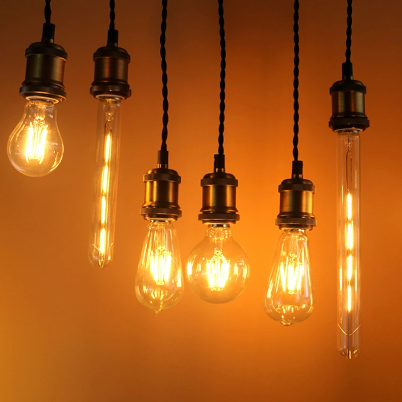 5 шт. винтажная Ретро лампа светодиодный Эдисон накаливания лампочка 2 Вт 4 6