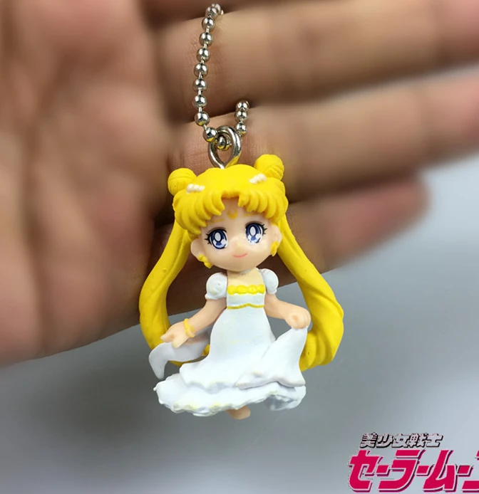 Фото Sailor Moon Princess Serenity Tsukino Usagi ПВХ брелки для ключей сумки Брелки Подвеска женщин и