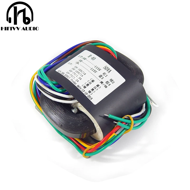 

50W R Core Transformer For HiFi audio amplifier DAC power Transformer with Pure copper enamelled wire double 16V 7V