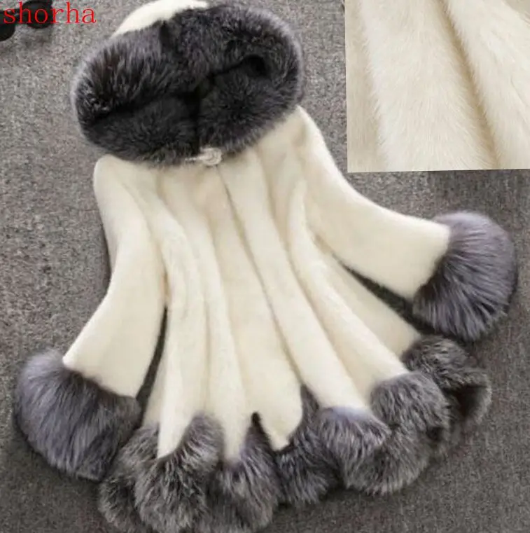 Модное зимнее пальто из искусственного меха норки для беременных женщин