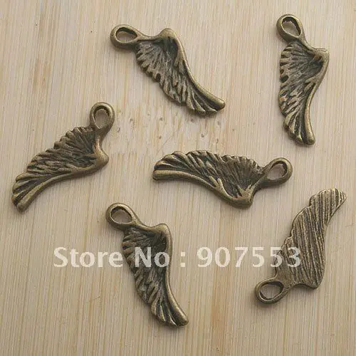 

21pcs antiqued bronze wing pendant charm G570