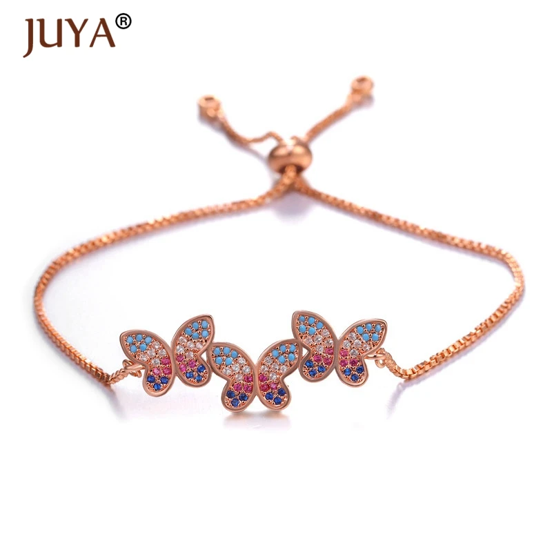 Женские браслеты с бабочками Juya Boho романтичные кубическим цирконием и