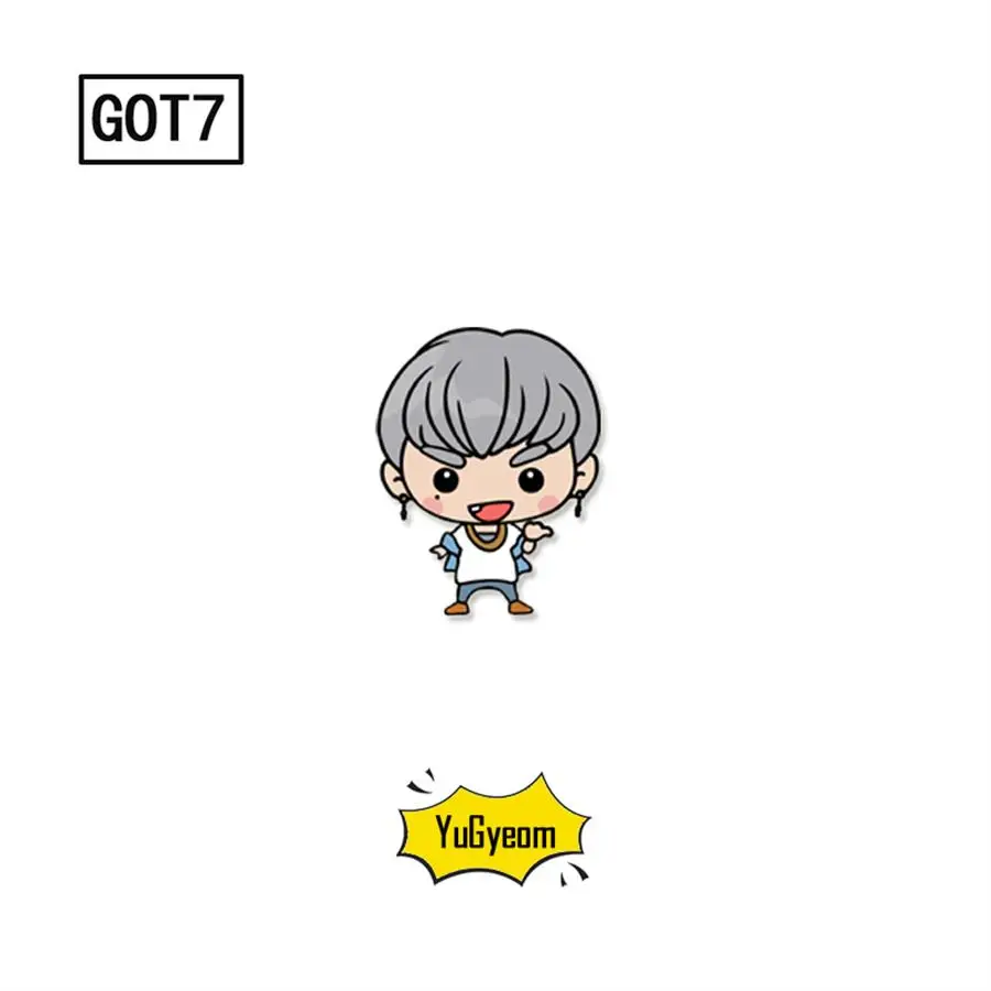 Kpop GOT7 значок Yugyeom Mark мультфильм Акриловые броши булавка для одежды шляпа рюкзак аксессуары DIY