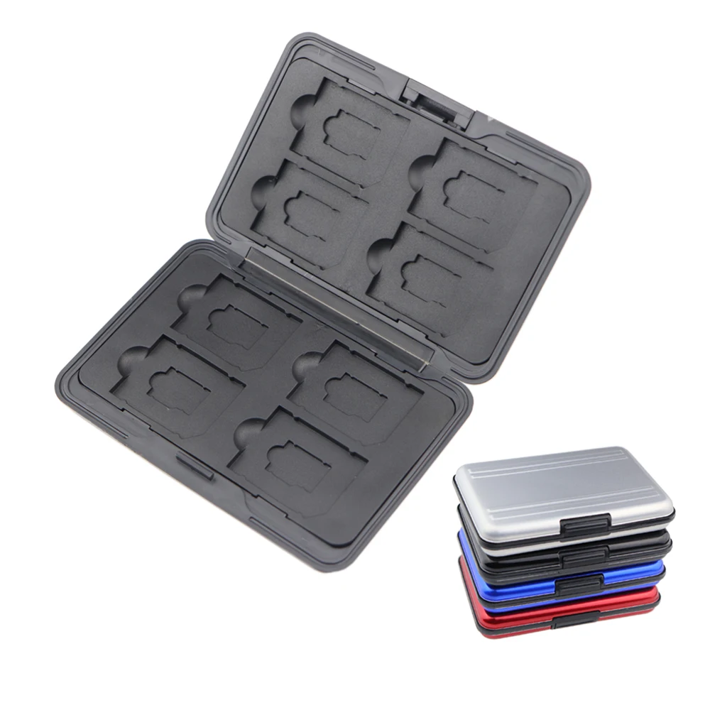 

Portable Aluminum Micro SD SD SDHC SDXC TF Memory Card Carrying Case Holder Organizer Box 16 Slots For Camera Media Storage