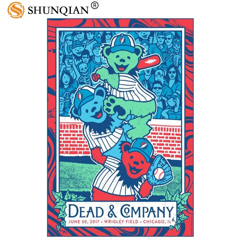 Тканевый постер на заказ художественный декоративный с надписью Grateful Dead